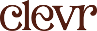The word 'clevr' in a stylized, lowercase, dark brown serif font on a white background.