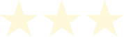 Three pale yellow five-pointed stars in a row.