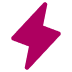 A stylized, magenta lightning bolt icon on a white background.