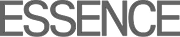 The word ESSENCE in gray capital letters on a black background.