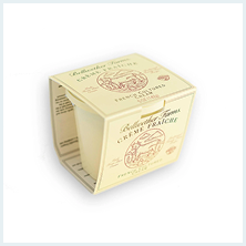 A container of Bellwether Farms Crème Fraîche in its cream-colored cardboard packaging on a white background.