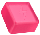 Pink keycap with a lightning bolt symbol.