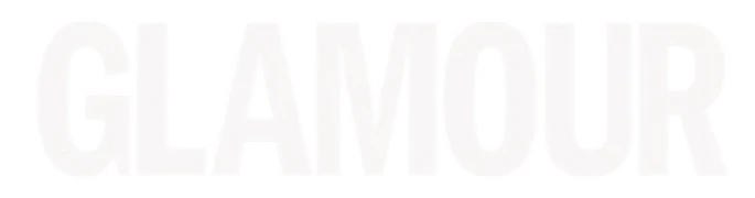 Glamour magazine logo in bold white text.