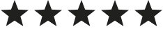 Five golden yellow stars in a row on a white background.