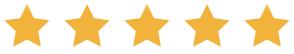 Five golden yellow stars in a row on a white background.