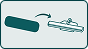 An icon showing a serrated object being inserted and rotated into a handle or sleeve.