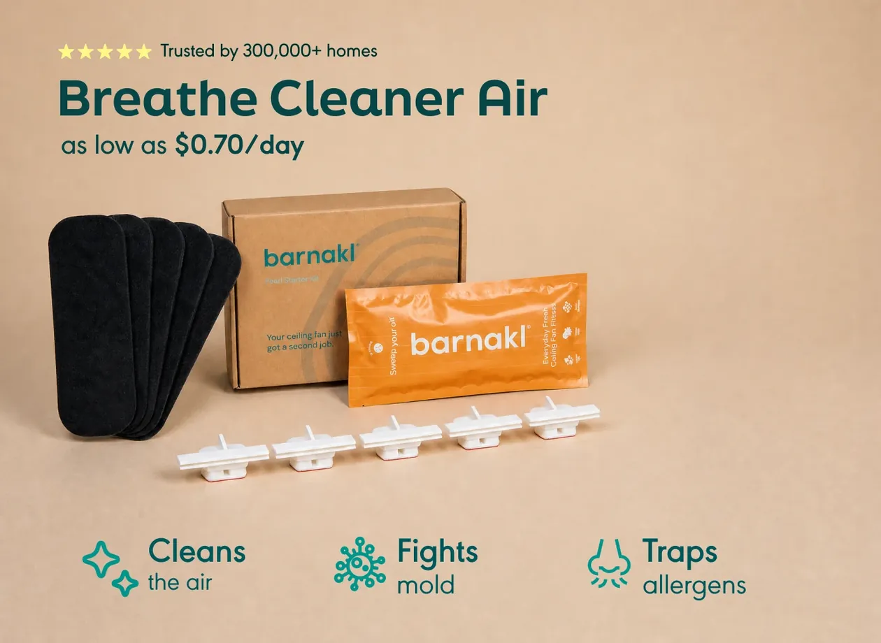 The Barnakl Starter Kit: filter pads, refill pouch and 5 reusable clips