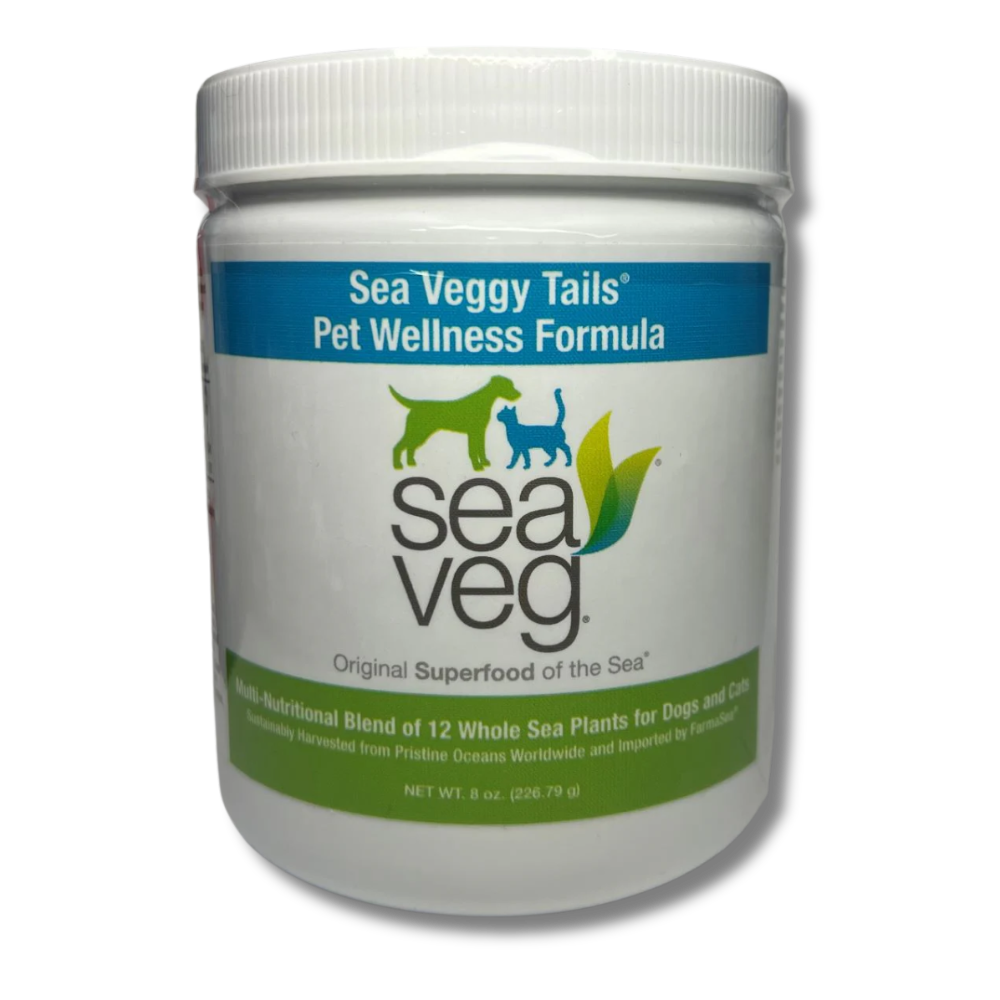 Container of Sea Veg Pet Wellness Formula for dogs and cats.