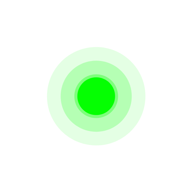 A green pulsating light.