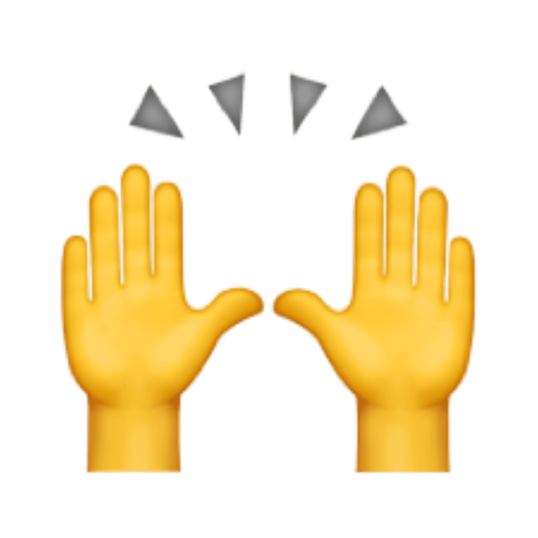 Cheering hands emoji.