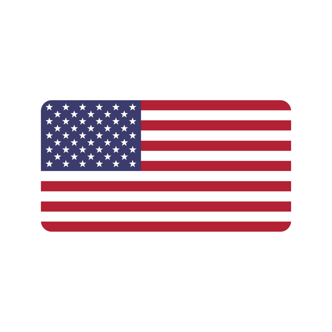 An illustration of the flag of the United States of America with rounded corners on a white background.