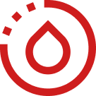 A red icon of a droplet inside a dashed, incomplete circle.