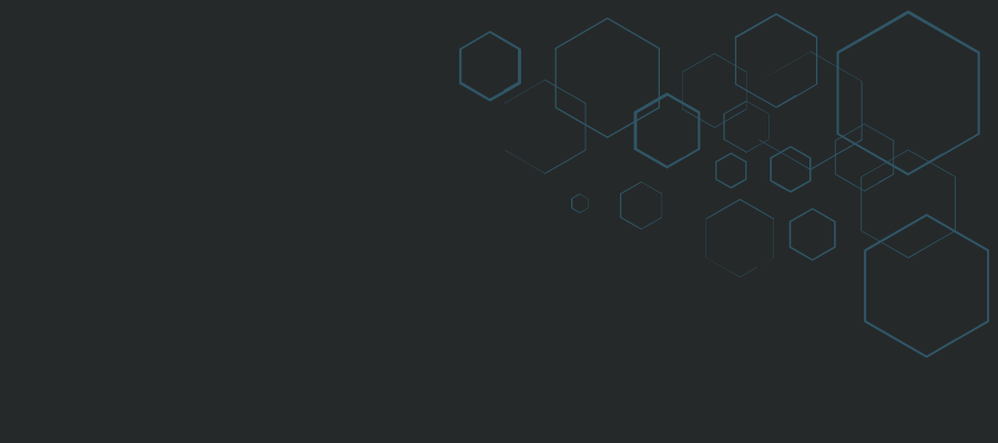 Geometric pattern of overlapping hexagons on a dark background.