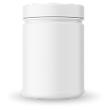 A plain, white, unlabeled cylindrical container with a screw-on lid on a white background.
