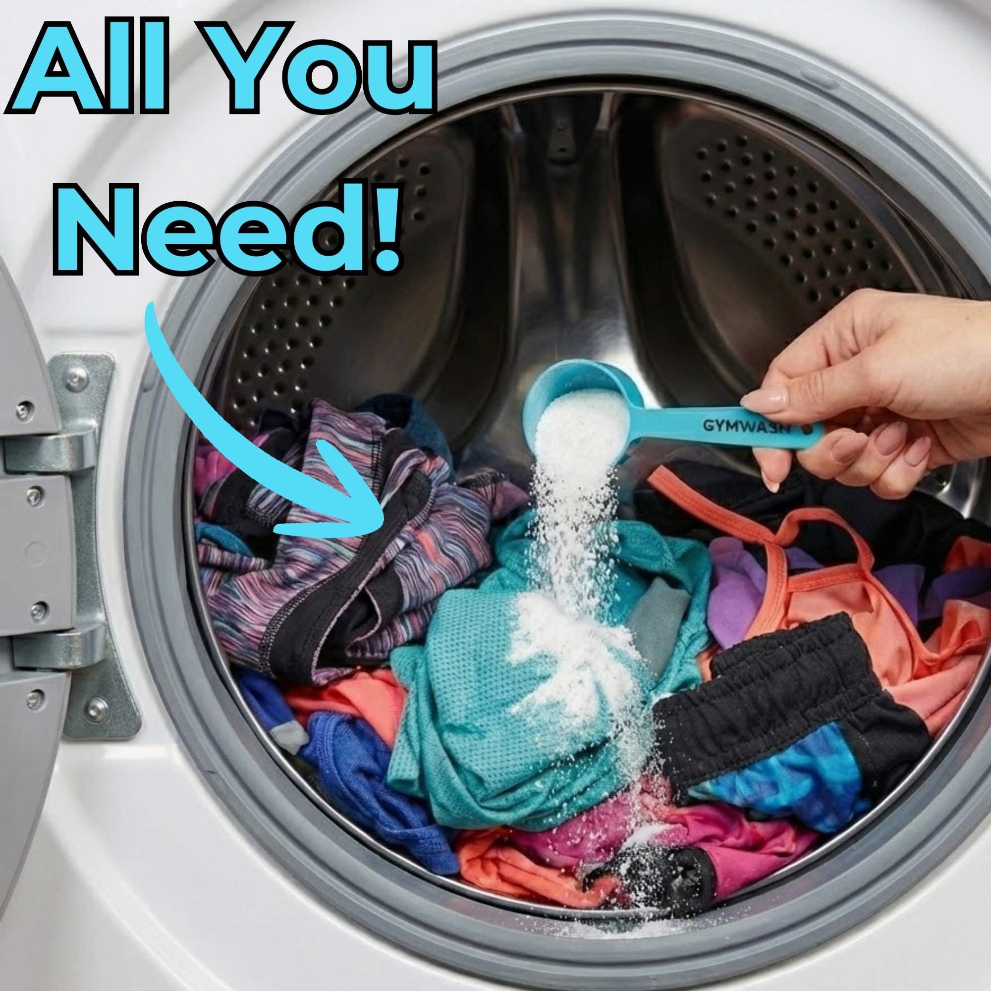 Simply place one scoop of GYMWASH in the drum of your machine.