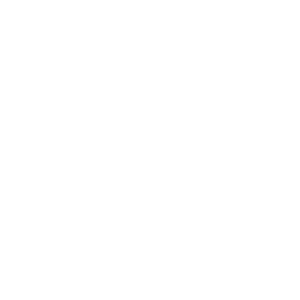 White phone receiver icon with sound waves on a black background.