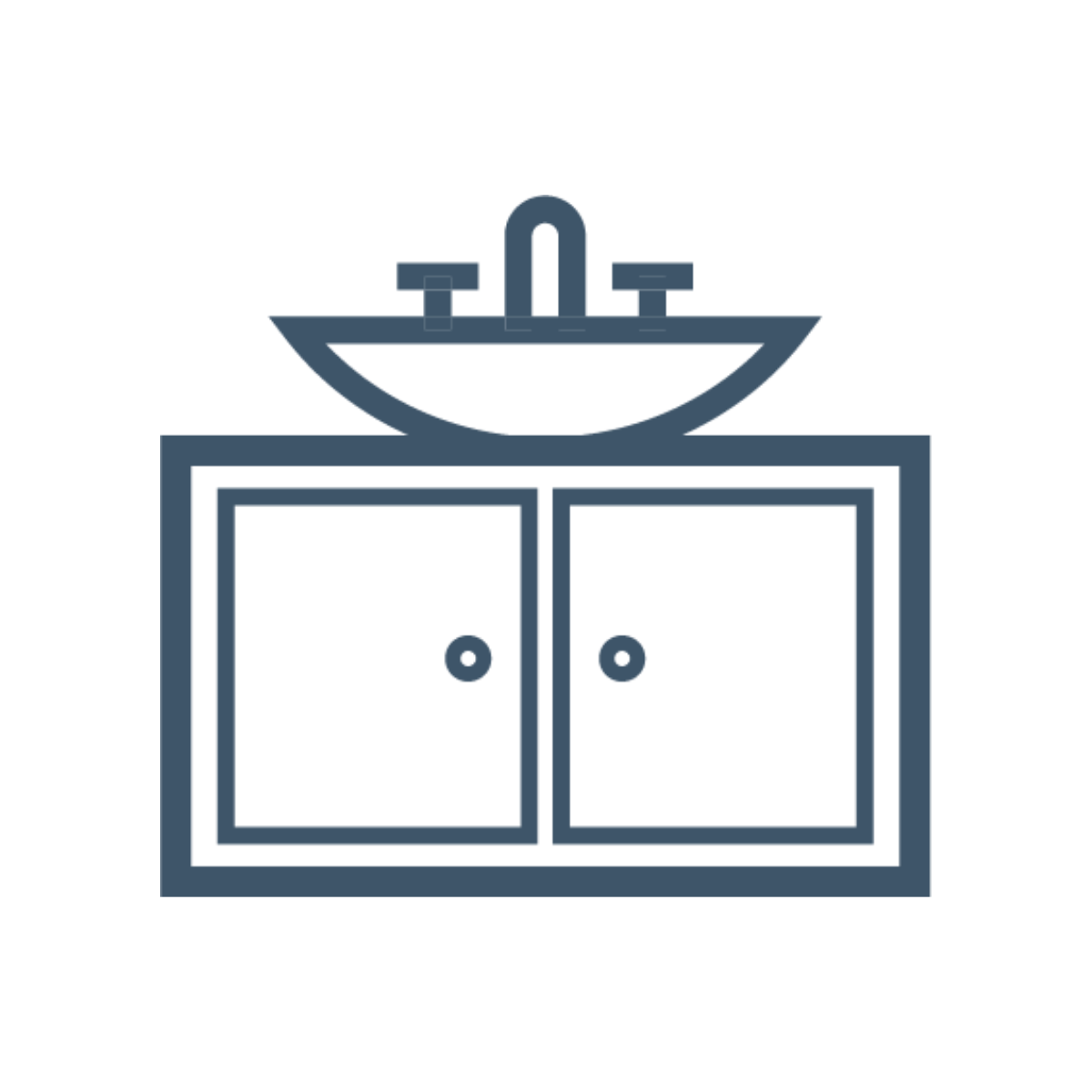 Icon of a bathroom sink with a cabinet below.
