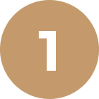 The white number 1 inside a brown circle on a black background.