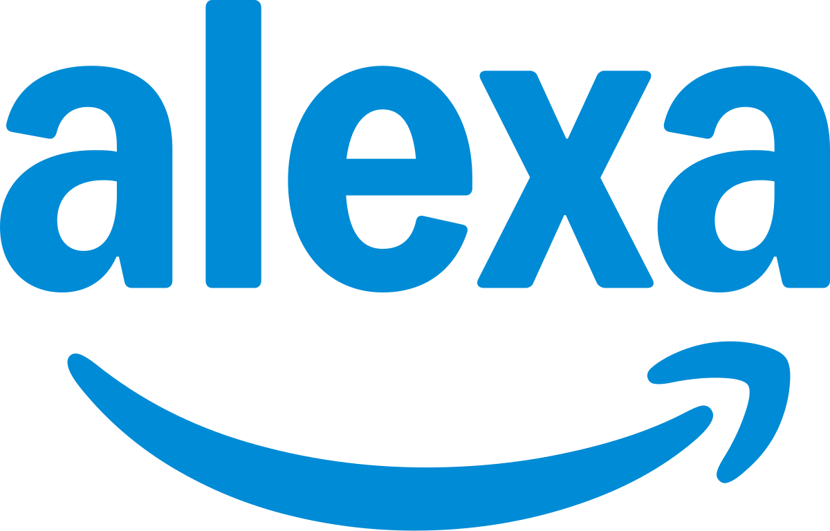 Blue 'alexa' text with a curved arrow underneath.