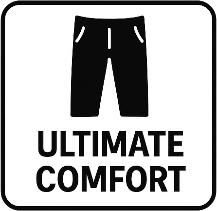 Icon of pants with text 'Ultimate Comfort' below.