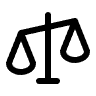 Black scales icon on a green circular background.