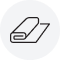 Icon of a rolled-up towel on a circular background.