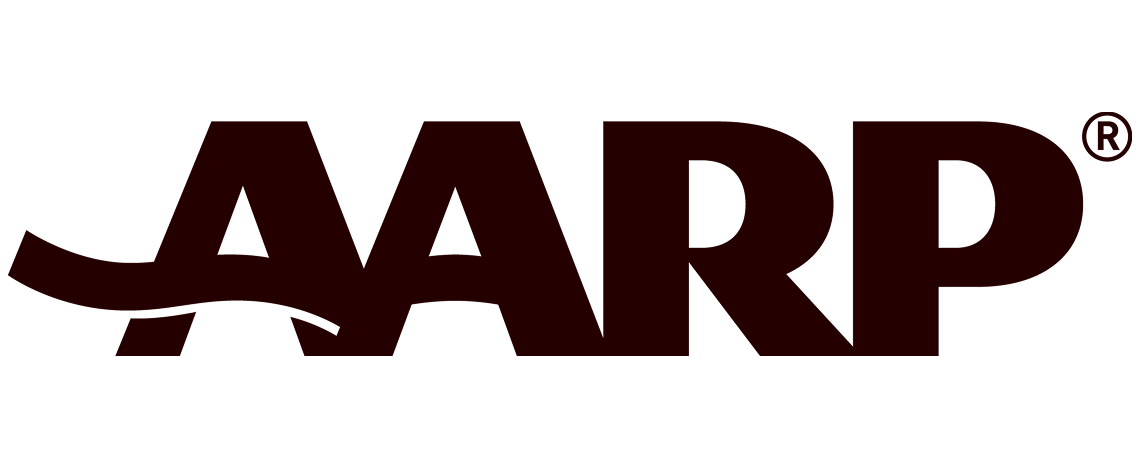The AARP logo in a dark brown color on a white background.