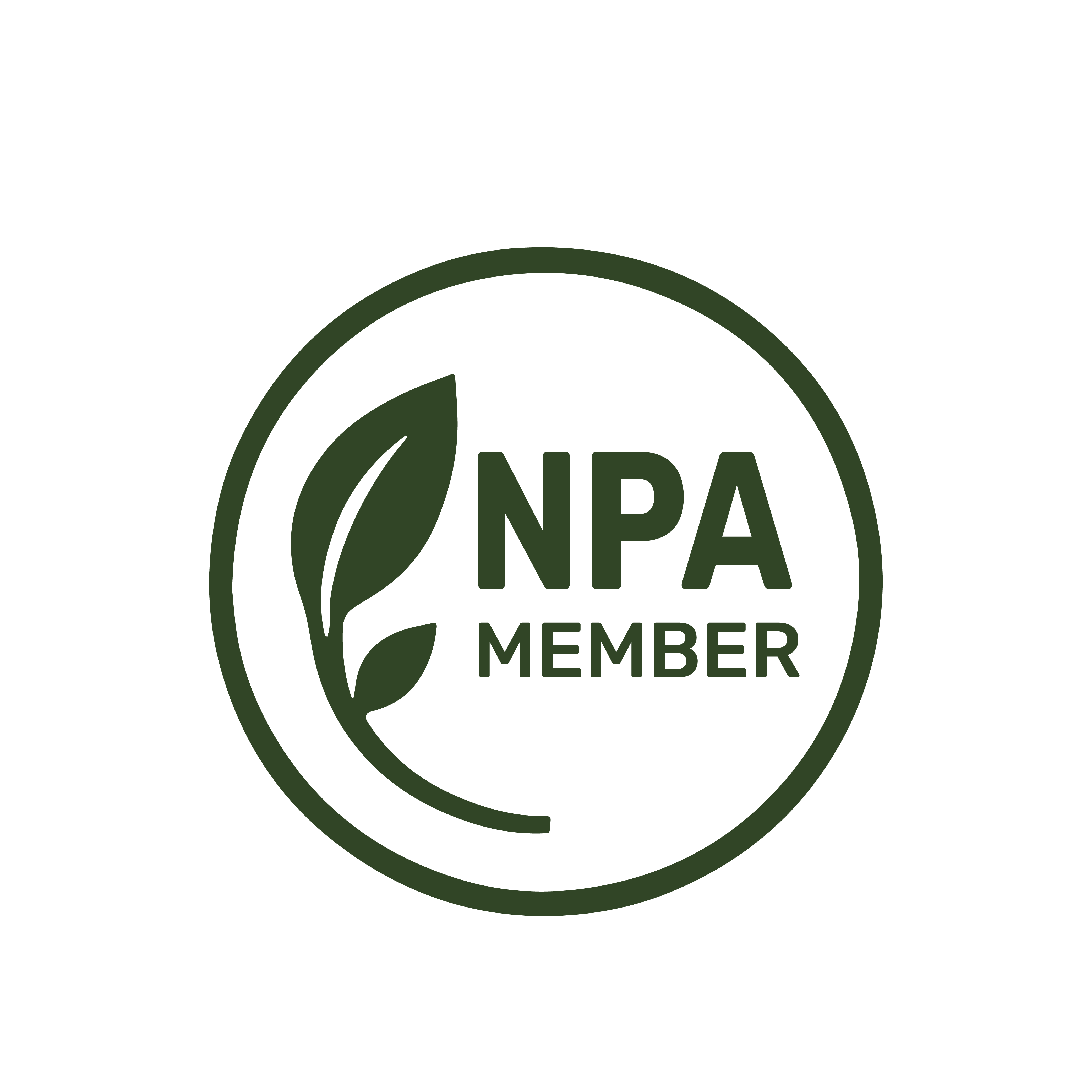 Green logo with 'NPA Member' and a leaf inside a circle.