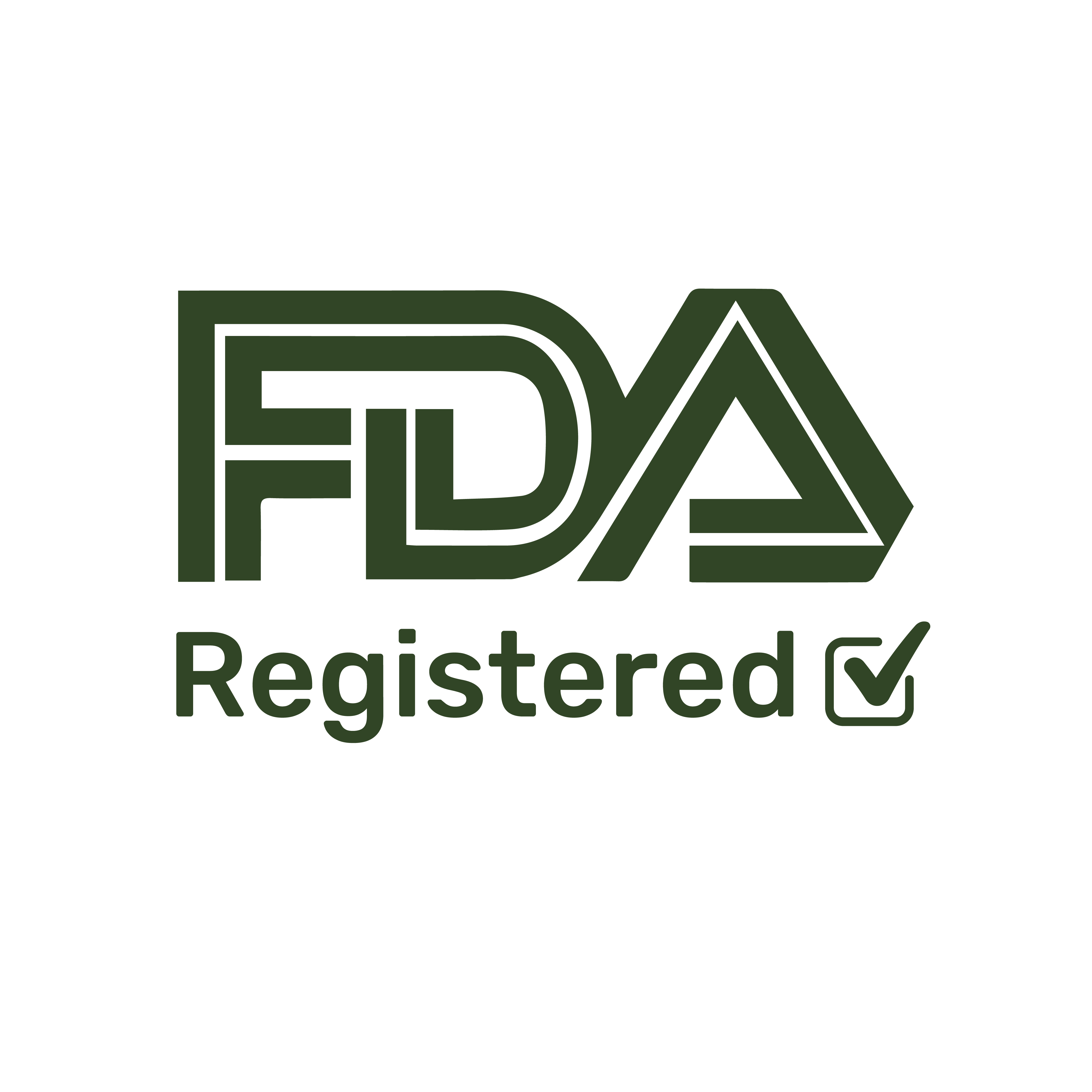FDA Registered logo with a checkmark on a green background.
