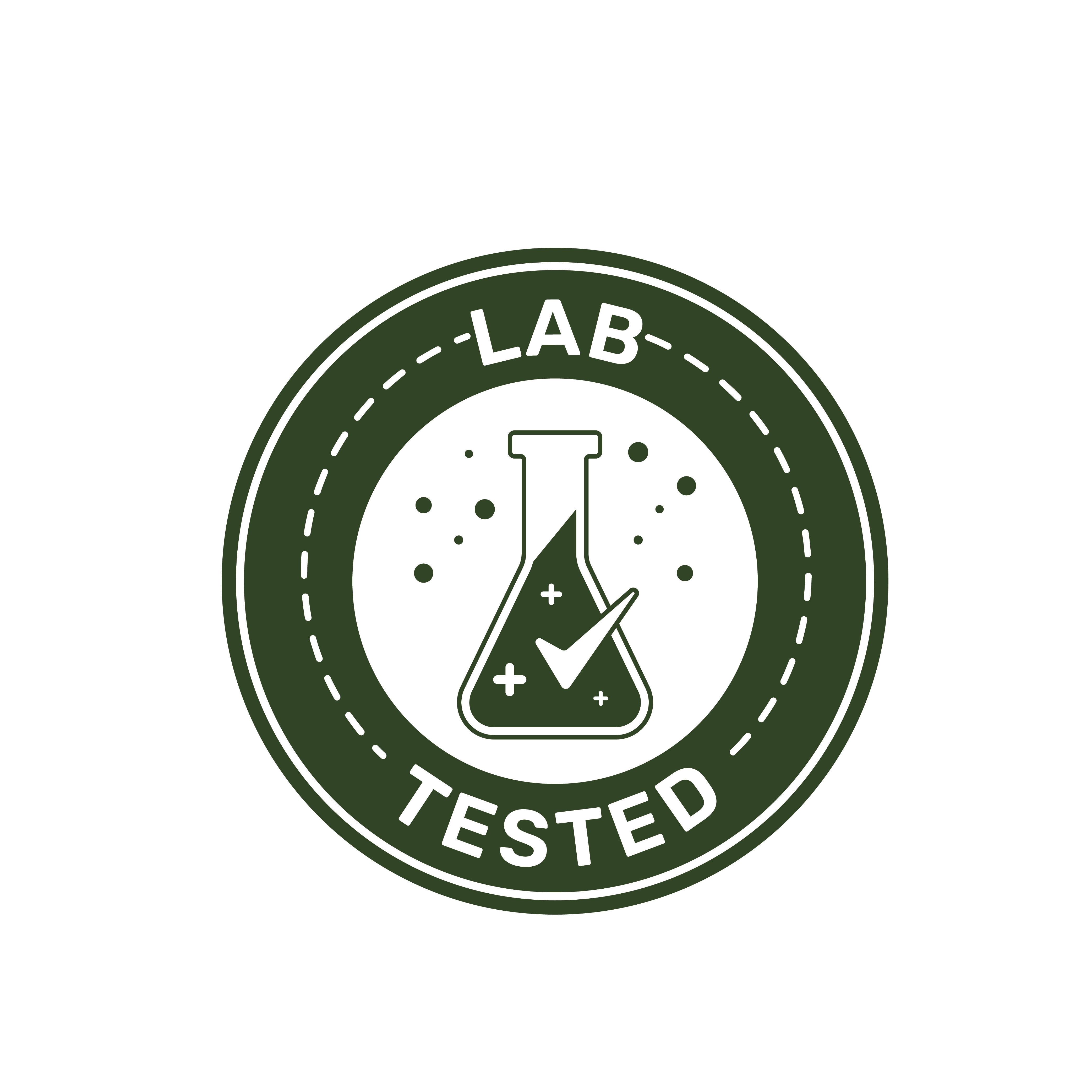 Green badge with a lab flask and 'Lab Tested' text.