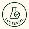 Icon of a flask with a checkmark inside, labeled 'Lab Tested.'