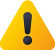 A yellow triangular warning sign with a dark grey exclamation point in the center.