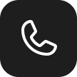 A white outline of a telephone handset on a dark gray, rounded-square background.