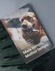 A booklet for the brand Barkyn, featuring a photo of a happy golden retriever on the cover.