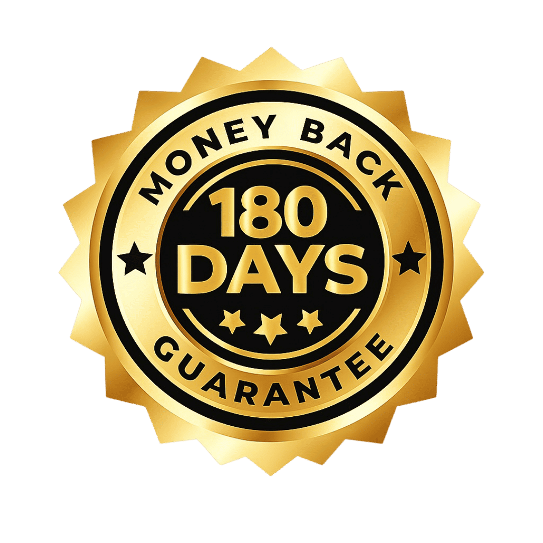 180 day money-back guarantee