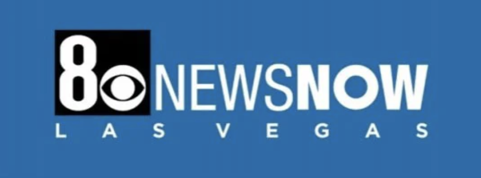8 News Now Las Vegas logo on a blue background.