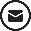 Icon of an envelope inside a circle.