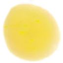 A circular swatch of yellow oil on a white background.