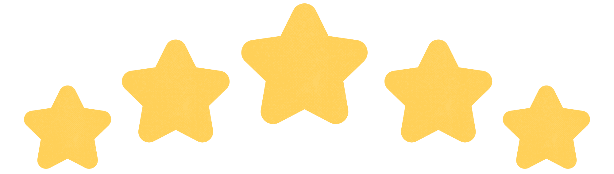 Five yellow stars arranged in a curved line.