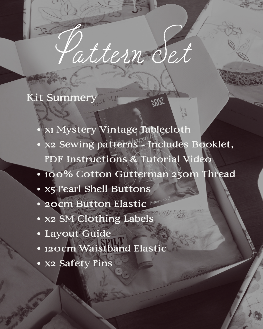 Pattern set kit contents
