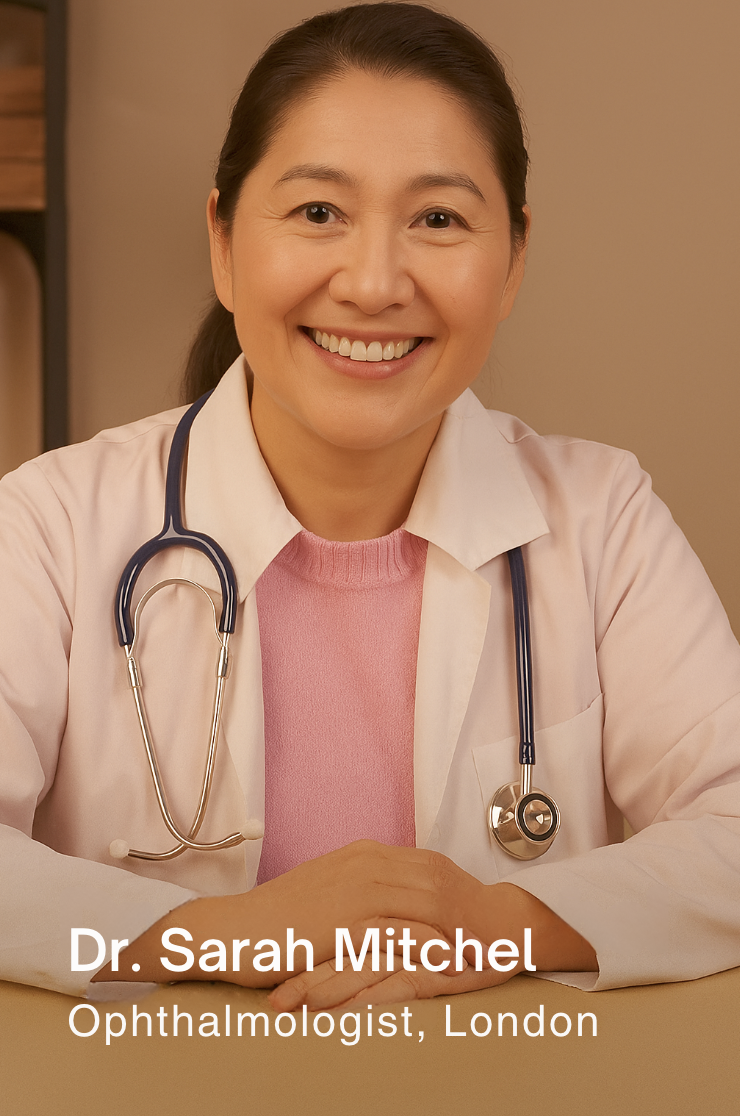 Person smiling, wearing a white coat with a stethoscope around their neck.