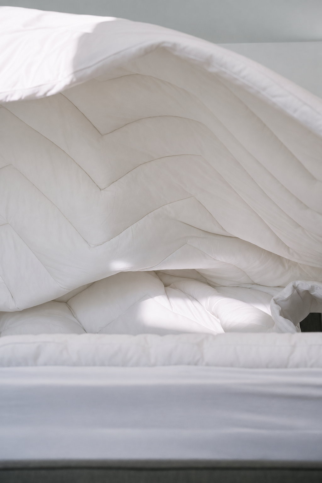 A bed dressed in a Wamsutta Supreme Comfort comforter