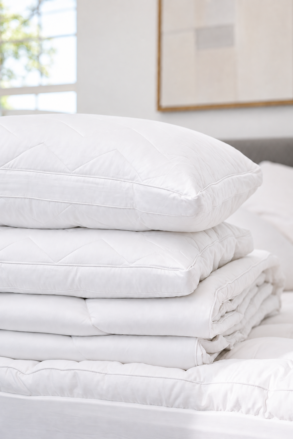 Supreme Comfort bedding in a sunlit bedroom