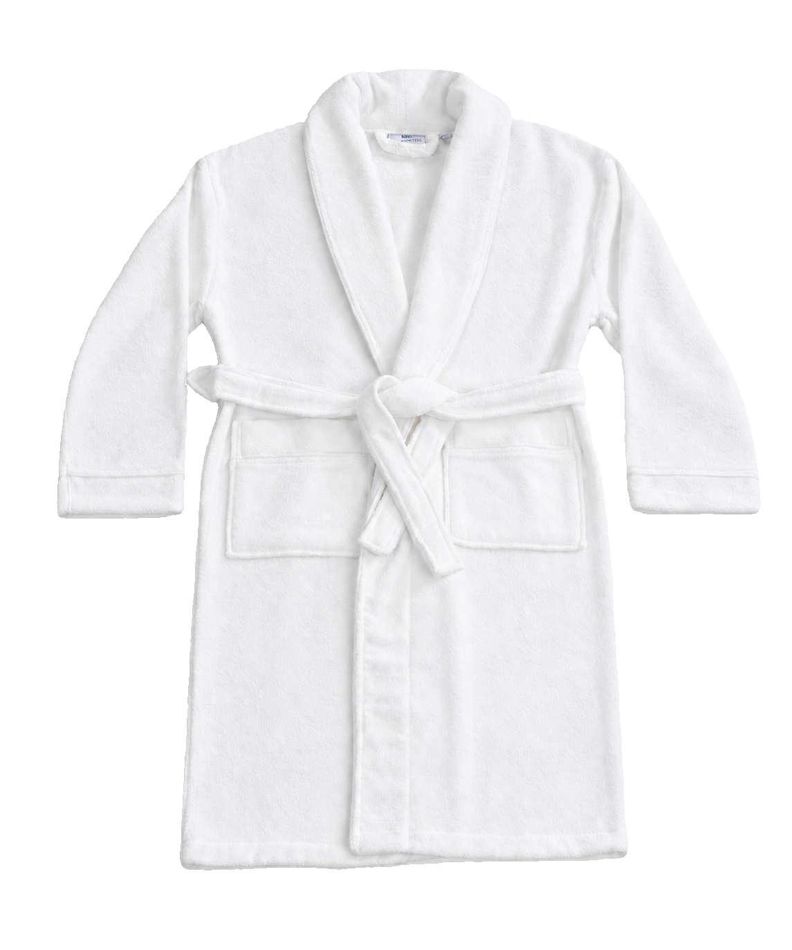 White Egyptian cotton robe with white piping