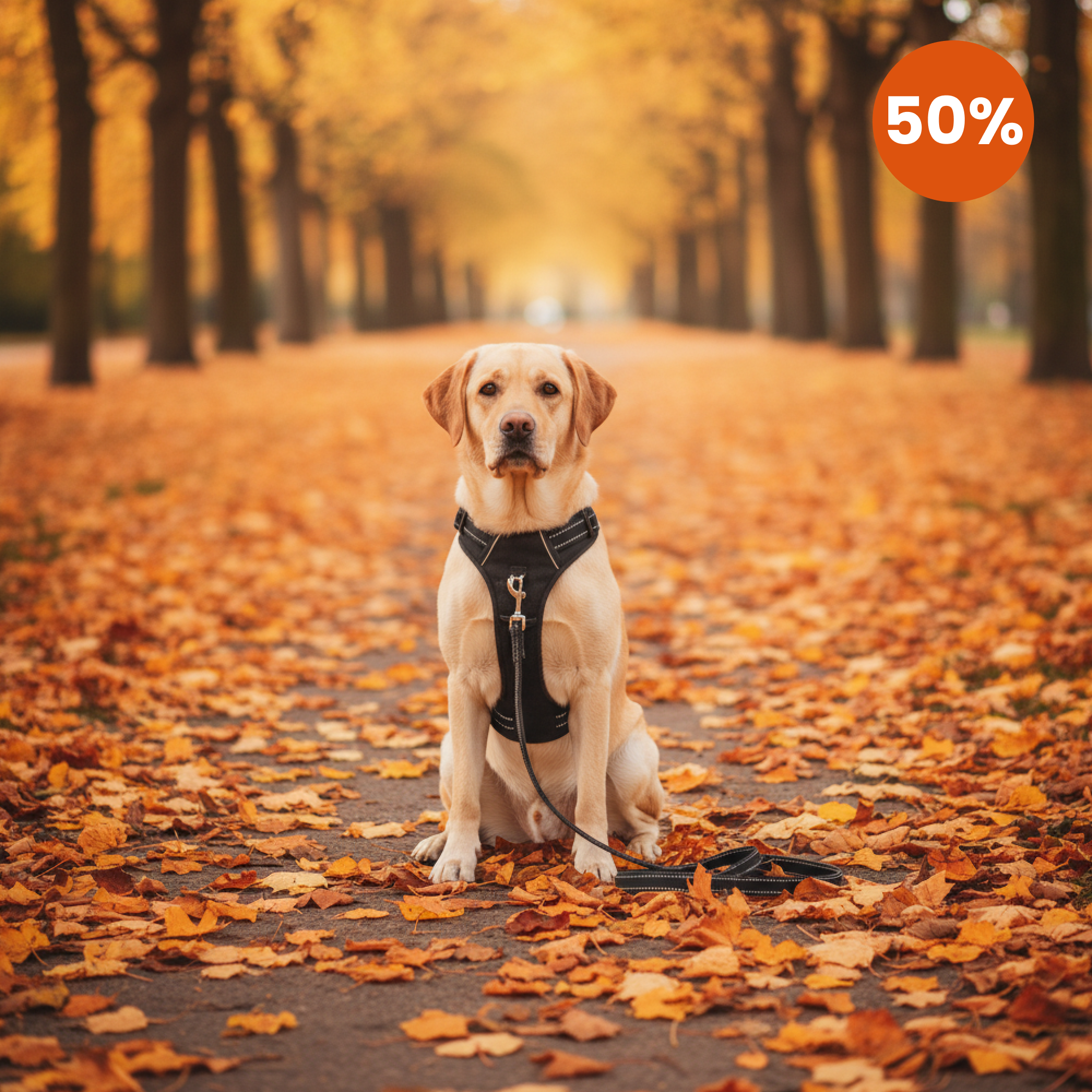 A dog and a cat with German text about a discount offer.