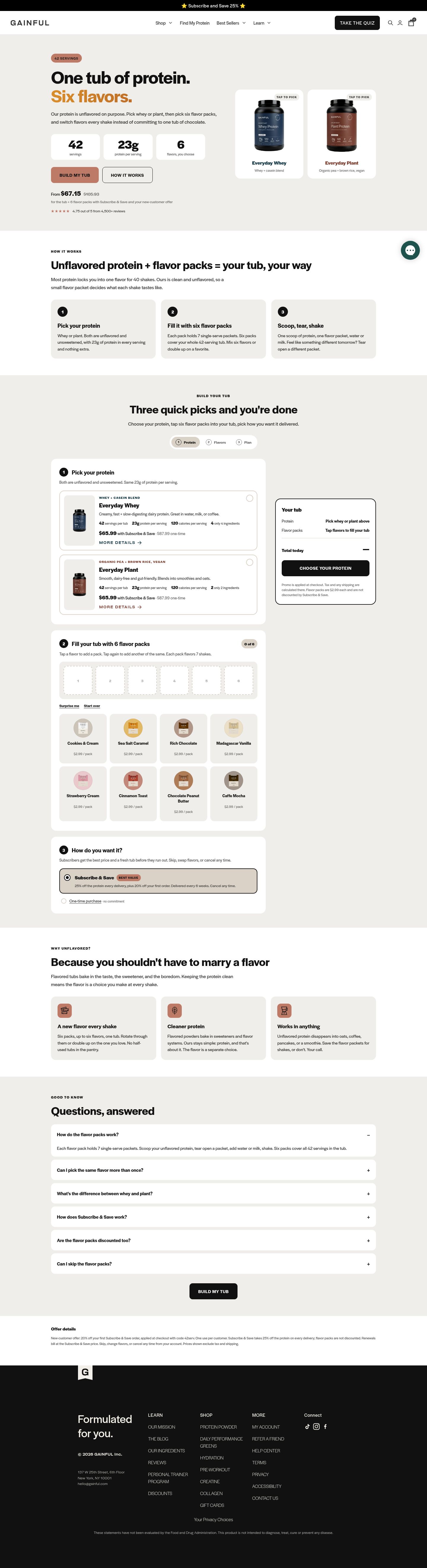 Gainful landing page screenshot