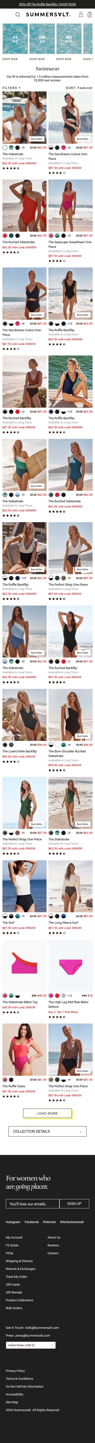 Summersalt collection page, mobile