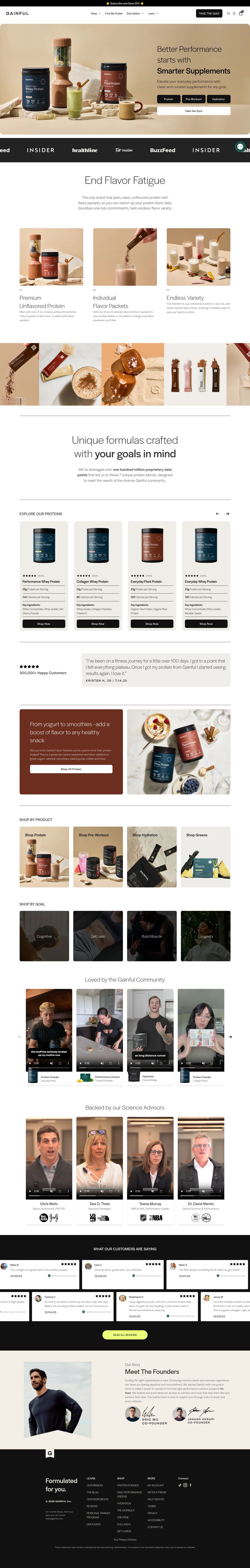 Gainful homepage screenshot
