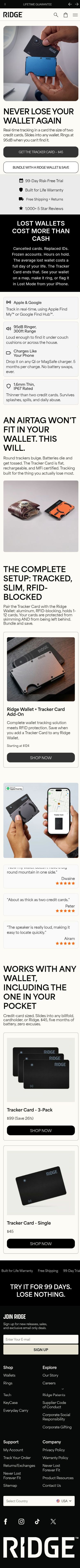 Ridge landing page, mobile