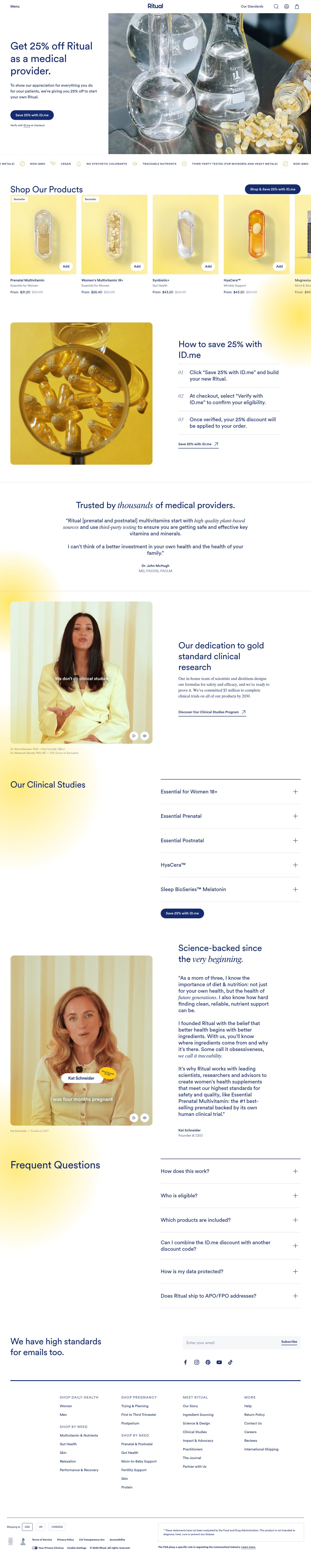 Ritual landing page screenshot
